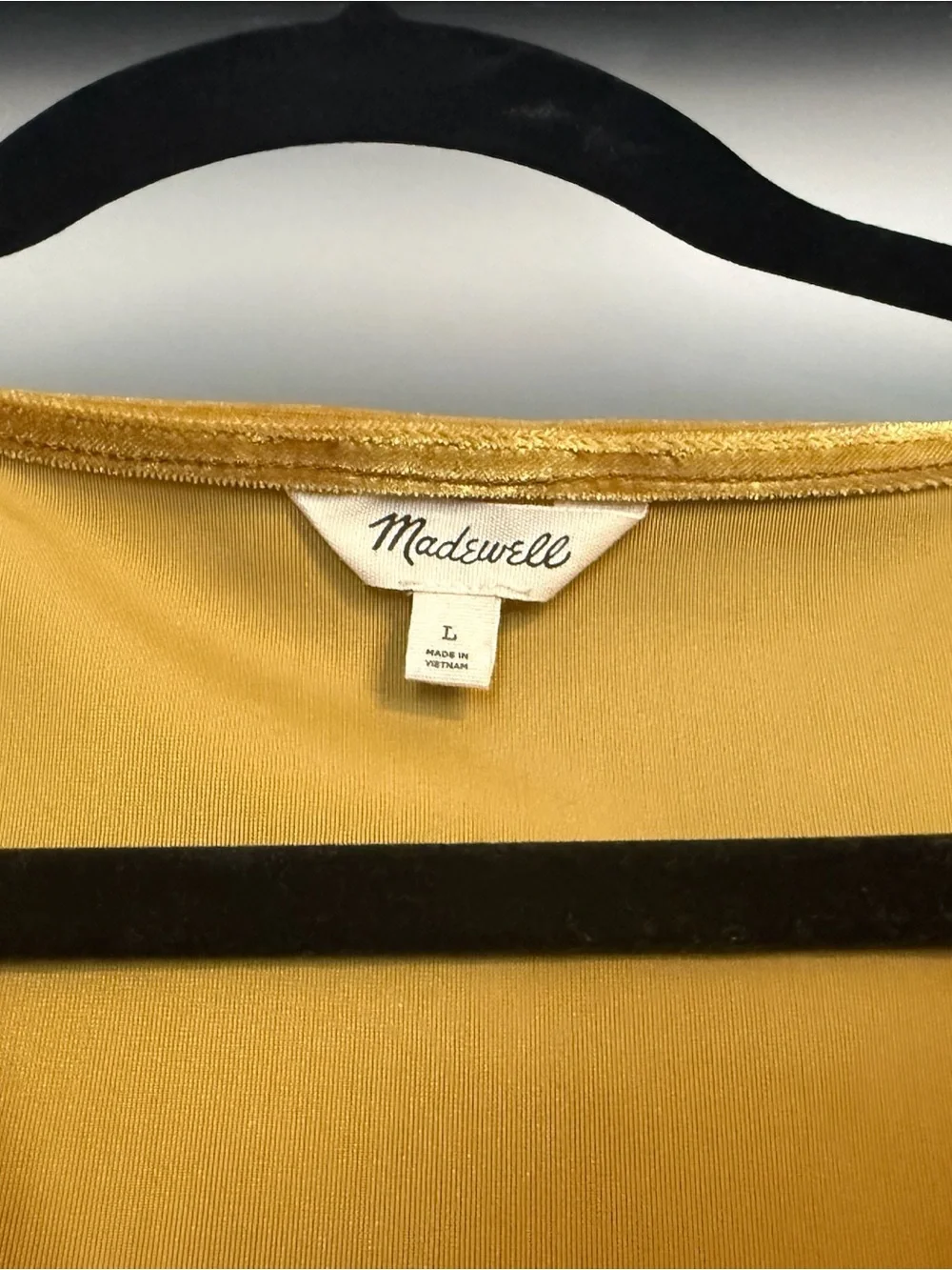 Madewell Golden Mustard Velvet Wrap Blouse